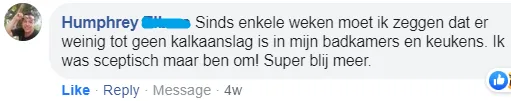 Humphrey Positieve beoordeling voor de Water Improver PRO waterontharder